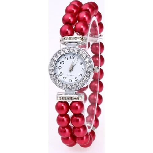 Decoration Metal Delicate Little Dial Casual Watch Pearl String Women Watch