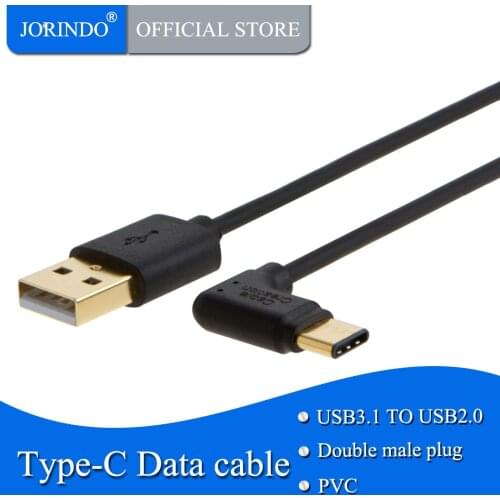 USB C to USB A Cable, JORINDO 90 Degree Type C to USB 2.0 Cord, Compatible Google Pixel XL 2, LG G6 V20, Galaxy S9/S9