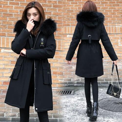 KMETRAM Winter Woman Coats 2020 Large Fur Collar Parka Women Korean Long Coat Female Jacket Warm Parkas Casaco Feminino MY3251