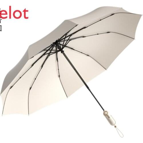 Umbrella Extra-Large Reinforced Thickened Male Student Handsome Automatic Shrink Double Folding Womens Rain and Rain Dual-Use