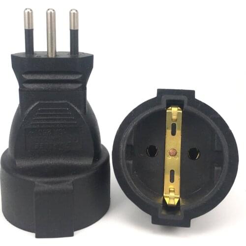 1pcs Eu Euro To Brazil Plug Electrical Ac Power Adapter Socket Converter Brasil Travel Power Adapter Plug