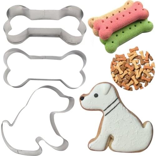 1Pcs Dog Bone Shape Biscuit Stainless Steel Cutters Mold Birthday Party Kitchen Cooking Cookie Cake Mould Pet Party Supplies