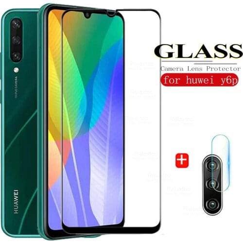 2-in-1 For Huawei Y6P Glass For Huawei Y8P Y6P Tempered Glass camera film Huawe huawey Y6 p y 6 8y y8 p protective film Glass