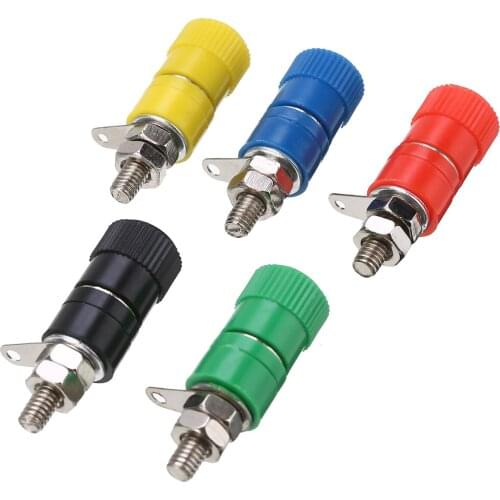 5pcs/set 4mm Female Banana Plug Socket Connector Binding Post Amplifier Terminals Adapter For Speaker Audio Terminal Splice