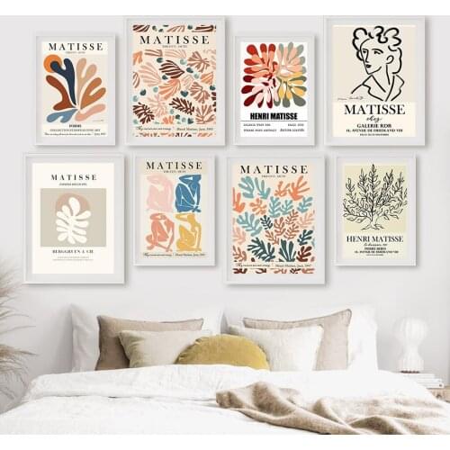 Matisse Colorful Leaf Abstract Line Woman Wall Art Canvas Painting Nordic Posters And Prints Wall Pictures For Living Room Decor