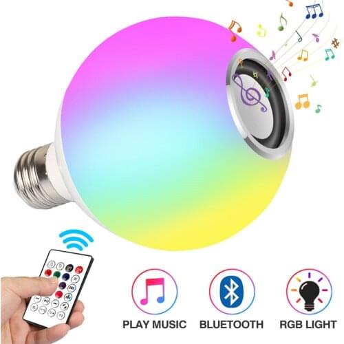 Ampoule Led Lamp Smart E27 RGB White Bluetooth Speaker LED Light Bulb Adjustable Music Wireless Remote Control Birthday Gift