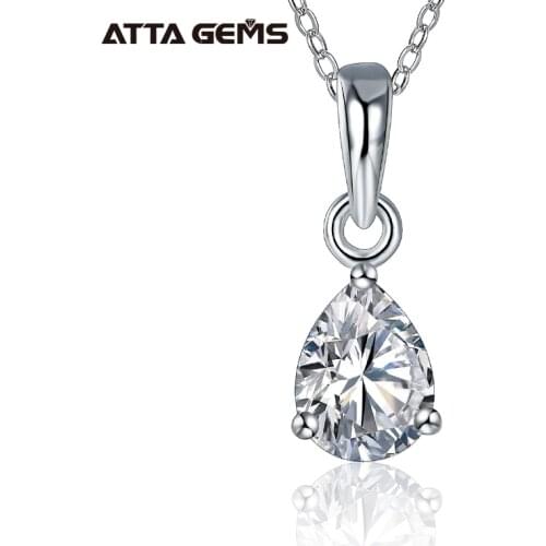 ATTAGEMS Pear Shape 6*8mm Moissanite 925 Sterling Silver Moissanite Necklace Diamond Test Passed Fine Jewelry Woman Girl Gift