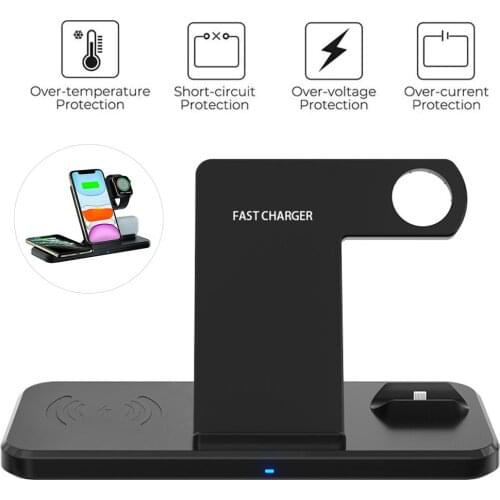 Travro 3 In 1 Wireless Charger Foldable Charging Stand 15W Fast Charging Chargers Station For Apple iphone iwatch AirPods Pro