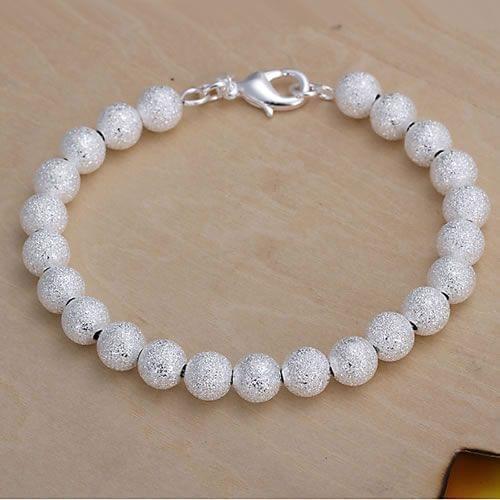 H145 Silver Color Bracelets For Women Nice High Quality Fashion Jewelry 8mm Beads Bracelet /adwaivda Avbajmia