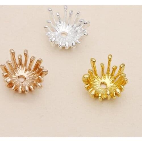 20pcs 14mm Claw Flower Spacer Filigree Jewelry Spacer Flowers Charms Loose Bead End Caps for DIY Jewelry Findings making