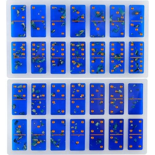 Nine Domino Mirror Surface Silicone Resin Mould Domino Mold Crystal Epoxy Resin Mold Code Plate Mold Wholesale