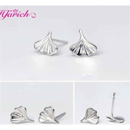Hfarich Cute Ginkgo Leaf Leaves Stud Earrings For Fashion Women Party Minimalist Plant Jewelry Lovely Accessories Friend Gift