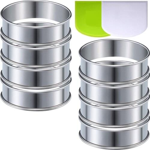 Crumpet Rings English Muffin Tainless Steel Muffin Rings Bowl Scrapers for Home Cooking Baking Tools