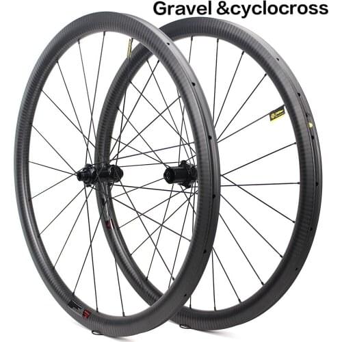 700C Gravel Carbon Wheeslet Use For Cyclocross Center Lock 6 Bolt Hub 24-24H Cycling 40mm Depth 28mm Width Disc Wheels