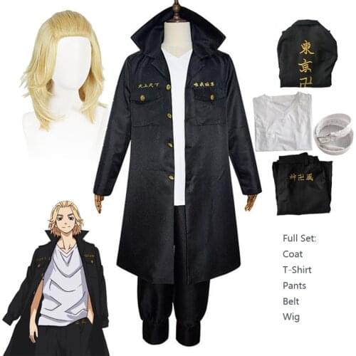 Anime Tokyo Revengers Manjiro Sano Cosplay Costume Wig Tokyo Manji Gang President Llaveros Embroidery Jacket Halloween Party