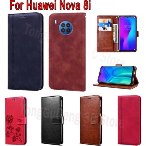 Leather Cover For For Huawei Nova 8i Case Funda Flip Wallet Phone Protective Shell Book On For Huawei Nova8i Case Etui Coque Bag