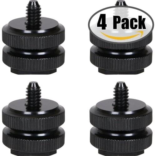 Camera Hot Shoe Mount to 1/4"-20 Tripod Screw Adapter,Flash Shoe Mount for DSLR