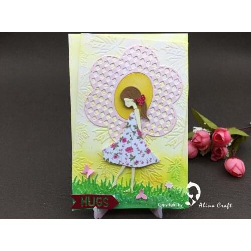 AlinaCraft METAL CUTTING DIES thinking girl butterfly Scrapbooking paper craft card album emboss knife blade punch stencil