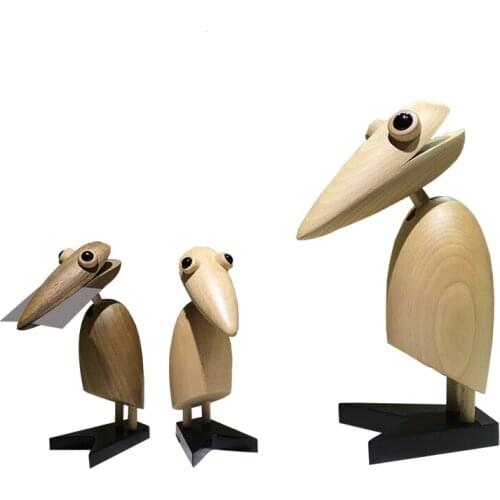 Fashion wooden Clip Bird Figurines Ornaments creative woodpecker handmade wooden children toys bedroom living room home decors