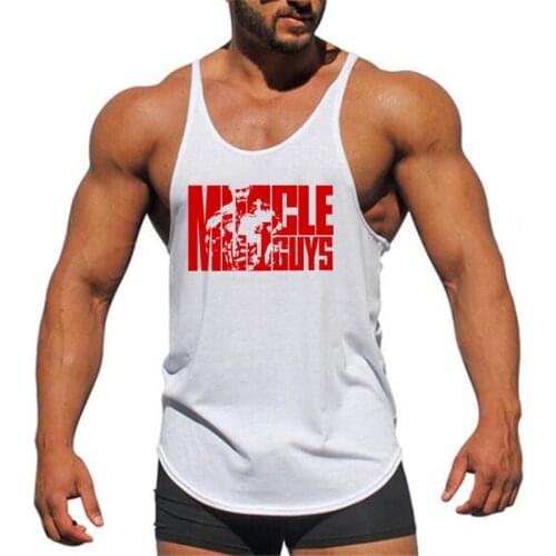 Muscle Guys Gyms Wear Bodybuilding stringer tank top Men fitness clothing y back vest cotton sleeveless shirt regatas masculino