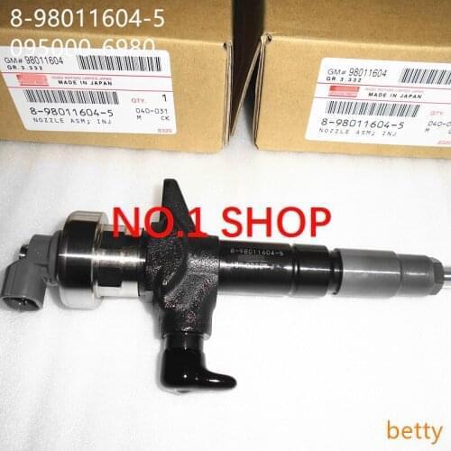 100% original and new common rail injector 095000-6980 095000-6983 095000-098 # for 98011604 8980116045 8-98011604-5 8980116040