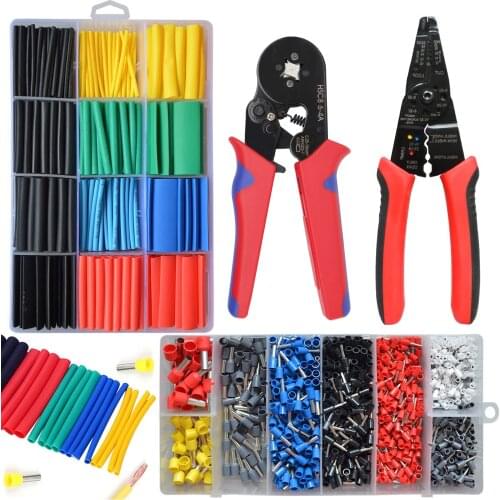 Muilt Hand Tool Set Ferrule Crimping Plier Kit Self-Adjustable Ratchet Wire Tool Wire stripper Plier Wire Connectors Terminals