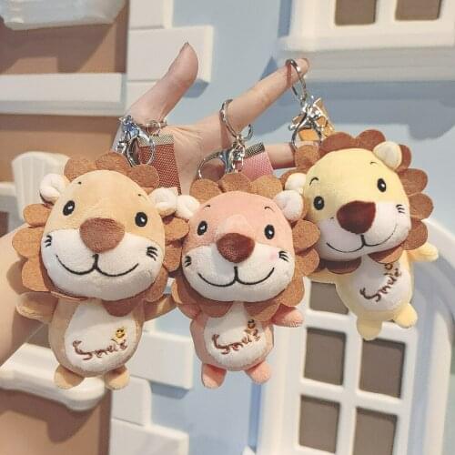2021 New Lion Plush Doll Keychain Cute Cartoon Little Lion Plush Car Bag Pendant Key Chain Gift