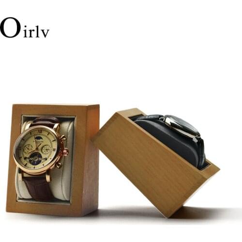 Oirlv Premium Solid Wood Watch Display Box with Microfiber Jewelry Prop Organizer Showing Holder