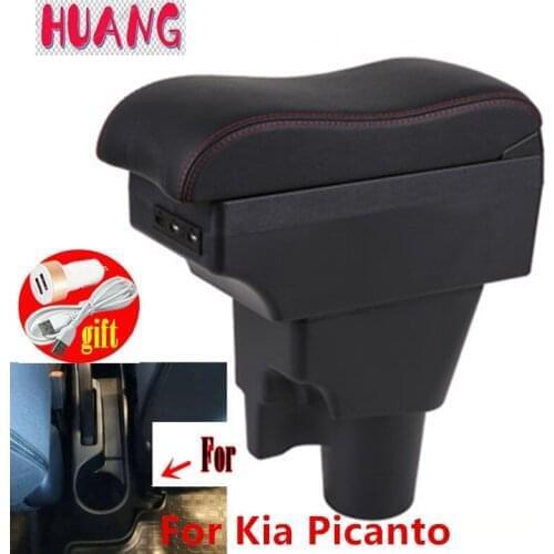 For Kia Picanto Armrest Box Picanto 3X-Line interior Retrofit parts car accessories Storage box car armrest with USB LED light