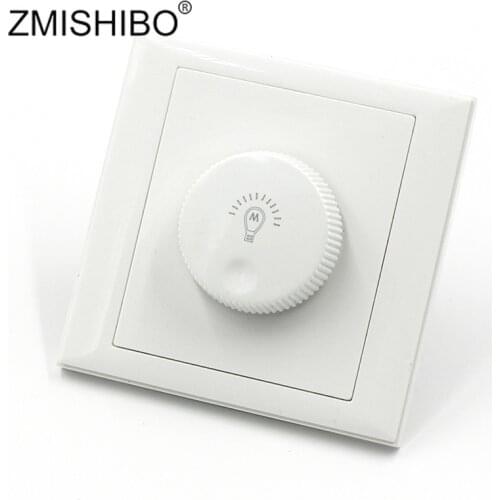 ZMISHIBO LED Triac Dimmer For Dimmable Light Bulb Lamp 300W 110V/220V White Square 86MM Rotatable Switch Brightness Controller