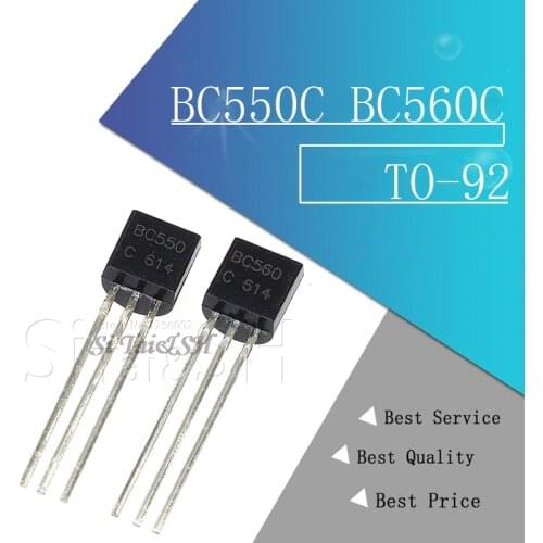100PCS BC550C + BC560C each 50pcs BC550 BC560 TO92 Transistor DIP-3 45V 0.1A TO-92 New Original