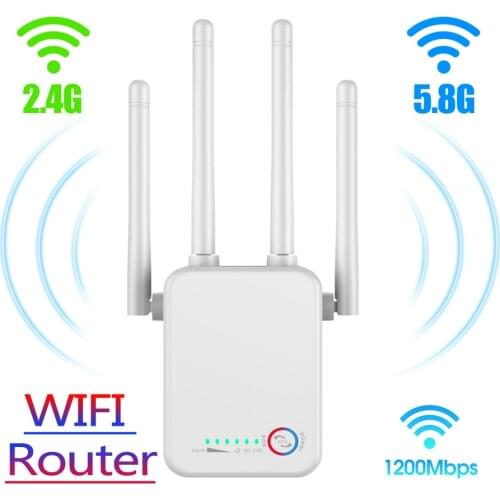 WiFi Singal Booster Repeater Extender WAN Wifi Router Dual Brand 2.4G 5.8Ghz 1200Mbps Wi-Fi 5Ghz LAN Wi Fi Long Range Amplifier