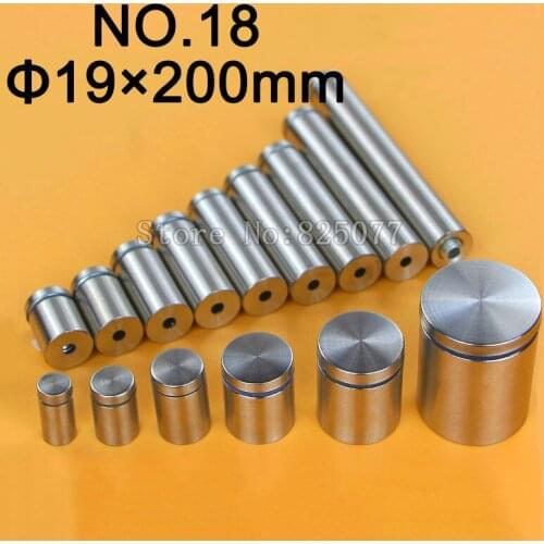 DHL 1000PCS Diameter 19x200mm Stainless Steel Standoffs Pin Nail Hollow Screw Acrylic Billboard Advertisement Fixing Screw KF960