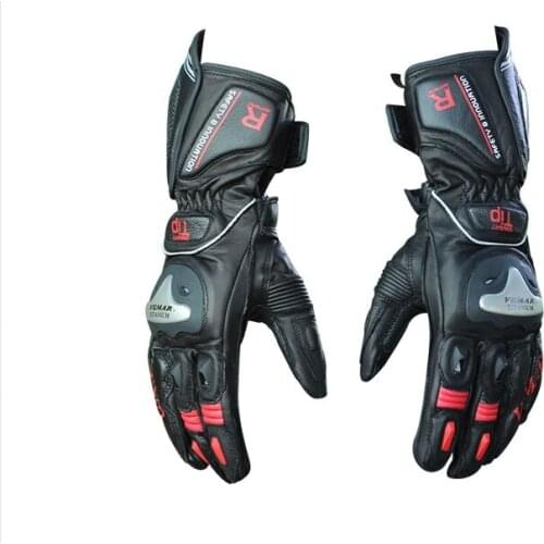 VEMAR road racing gloves winter skiing waterproof warm leather plus real carbon fiber motorcycle riding gloves