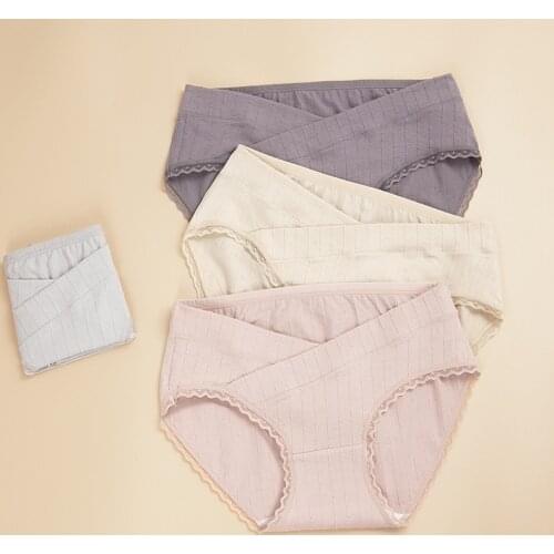 High Quality Postpartum Underpants Women Breathable Under Bump Maternity Underwear Cotton Bikini Pregnancy Panties