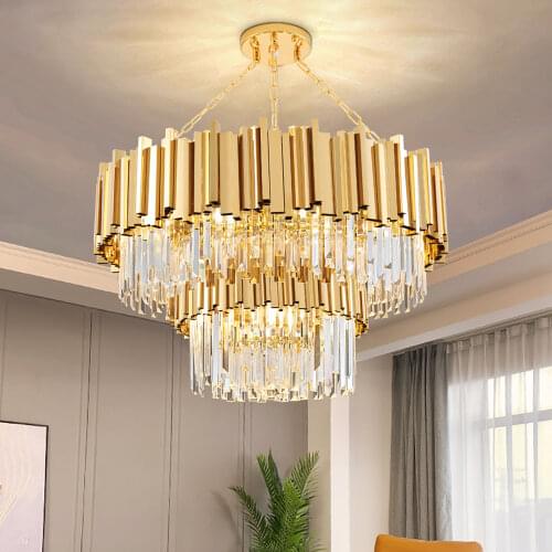 YOOGEE Gold Modern Crystal Chandelier Kitchen Island Dining Living Room Home Decor Lighting Chrome Luxury Fixture Led Lustre