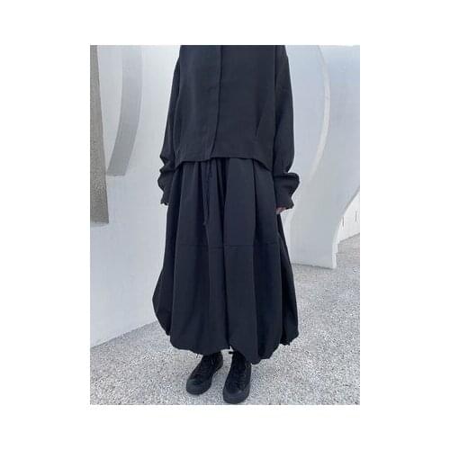 Dark Series Yamamoto Flower Bud Skirt half-length Woman 2020 Autumn and winter new loose-and-mix medium-length a-line skirt