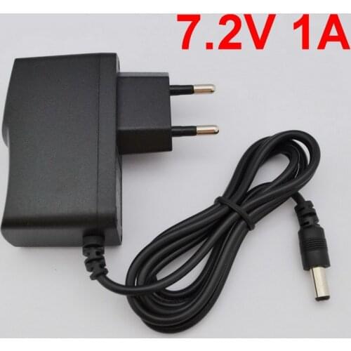 1PCS High quality 7.2V 1A polymer lithium battery charger7.2 V1A Power Adapter Charger Dual IC 7.2V1A DC 5.5mm*2.1mm EU plug