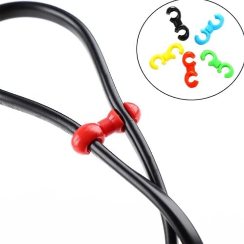 10Pcs 360 Degree Rotation Bicycle Brake Cross Line Pipe S-style Clips Buckle Holes Gear Cable Housing Clip Five Color Choose