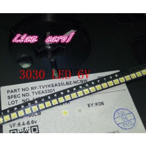 1000pcs LED Backlight High Power LED 1.8W 3030 6V Cool white 150-187LM PT30W45 V1 TV Application 3030 smd led diode