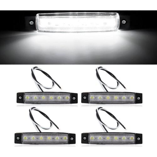 4pcs 12V White LED Courtesy Light Waterproof For Marine Navigation Truck Trailer