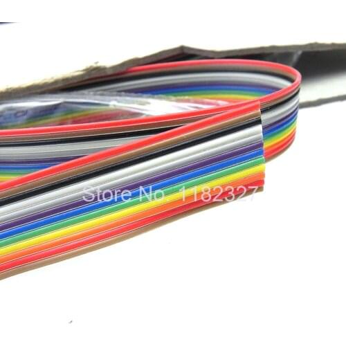 5 meters/lot) Flat Ribbon IDC Cable UL2651 105C AWG28 12Pin 1.0mm pitch 5000mm / 5 meters Rainbow Color cable
