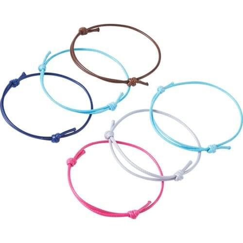 50Pcs 1.5mm Mixed Color Korean Waxed Polyester Cord Adjustable Bracelets Rope For DIY Jewelry Making Finding Accessories