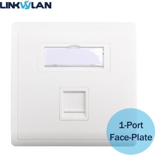 86x86mm Single Port 1port Face Plate / Wall Plate - Wall mount for installation with RJ45 & RJ11 Keystone Jacks