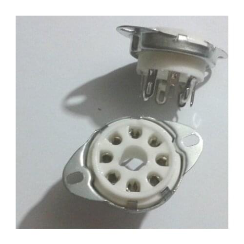 Free shipping 50pcs 8pin Ceramic vacuum tube socket top mount octal valve base adapter