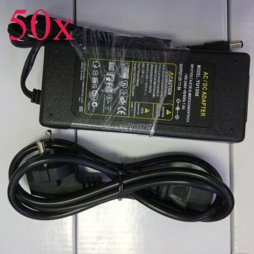 FREE DHL/CDEK, 50pcs/lot DC 12V 8A power adapter Input 100V~240V 96W Power supply,EU/UK/US/AU standard 90036