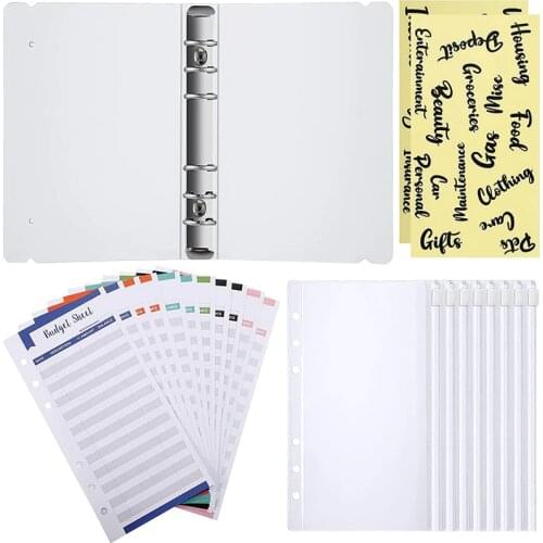 A6 Budget Binder Envelopes 6-Ring Binder Covers Are Suitable for Business Notebook, Travel Diary
