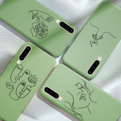Abstract Art Lines Phone Case Green Candy Color for iPhone 6 7 8 11 12 s mini pro X XS XR MAX Plus