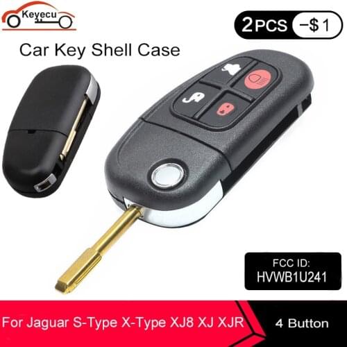 KEYECU for Jaguar X-type S-type XJ XJ8 XJR 2001 2002 2003 2004 2005 2006 2007 2008 Car Remote Key Shell Case Fob Housing Cover