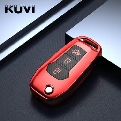 Soft TPU Case Car Key Cover For Ford Fusion Fiesta Escort Mondeo Everest Ranger Accessories Car Keychain Key Cover Cap Holder